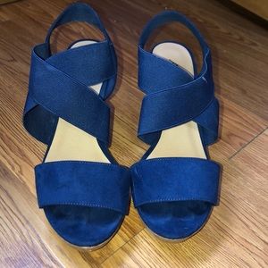 navy/ dark blue wedges